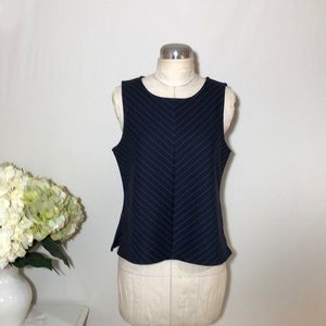 Banana Republic Navy Pinstripe Sleeveless Top